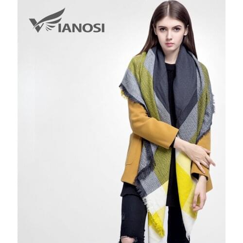 [VIANOSI] high quality plaid scarf women Thicken Soft Winter scarf Fashion Shawls and Scarves DS033