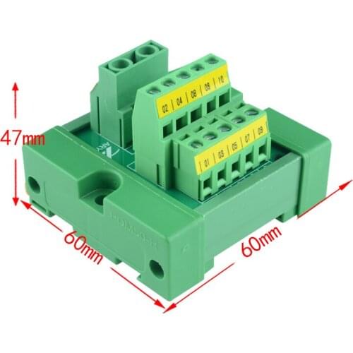 1 to 10 DIN Rail Mount power supply distribution terminal blocks Power Distribution Module board