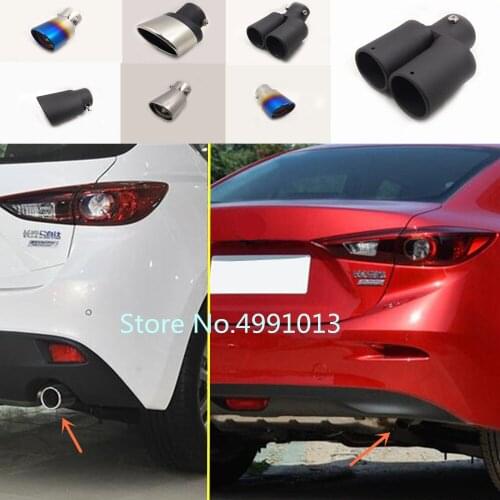 For Mazda 3 Axela 2014 2015 2016 2017 2018 car Stainless steel protect cover muffler pipe outlet dedicate exhaust tip tail 1pcs