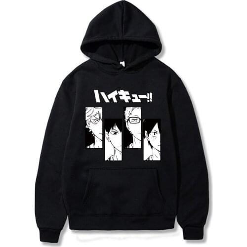 2020 Haikyuu Hoodies Anime Streetwear Harajuku Karasuno Graphic Sweatshirts Unisex Tops