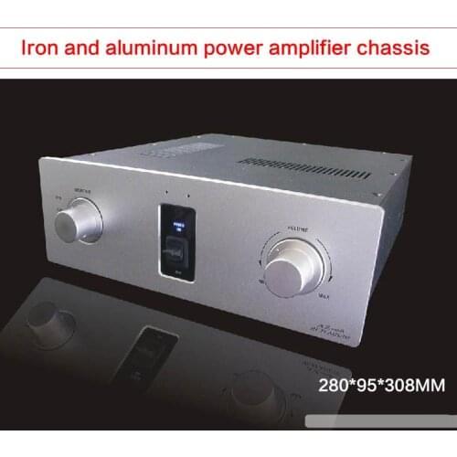 280*95*308mm Iron-aluminum Amplifier Chassis AZ-08 DIY Combined Case Audio Shell Power Supply Box Amplifier Enclosure with RCA