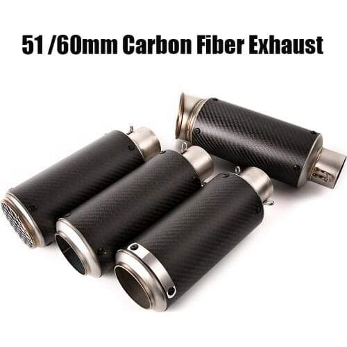 38-51mm / 38-60mm Carbon Fiber Exhaust Pipe Muffler End Tips Modified Vent Pipe For Universal Motorcycle Street Bike