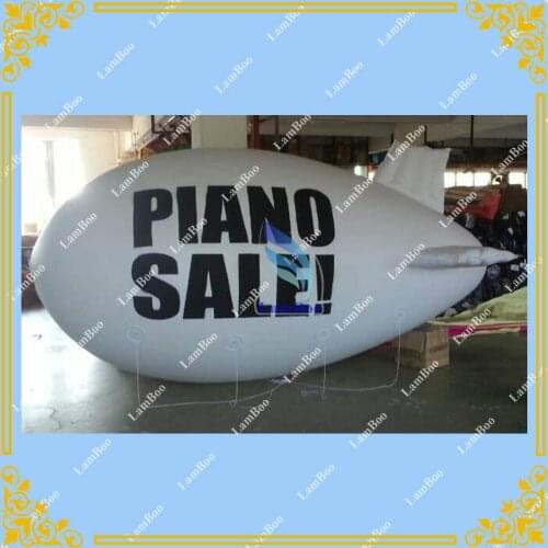 White 4m Long Inflatable Airship / Blimp / Zeppelin with your LOGO for Different Events / Digital printing