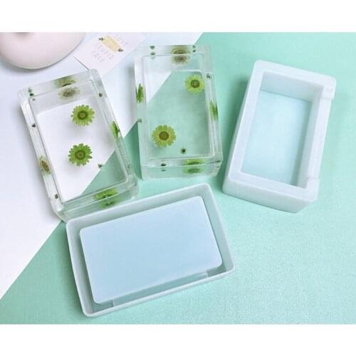 Paper Box Epoxy Resin Mold Tissue Napkin Case Silicone Mould DIY Crafts Jewelry Storage Organizer Home Decorations Casting Tools
