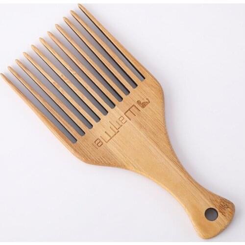 Wood hair pick Comb Scalp Massage Wide Tooth Detangling Combs Afro Lift Styling Accessories