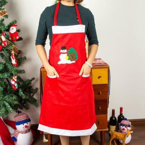 Christmas Apron Non-Woven Decals Christmas Adult Apron Christmas Decoration Bar Restaurant Waiter Clothing Apron Kitchen