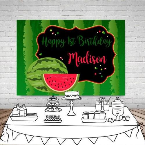 Watermelon Photo Backdrop Summer background Customize text baby shower birthday party banner cake dessert table studio propsB-21