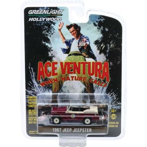 Greenlight 1/64 Detective Plane Head ACE VENTURA When nature calls (1995)- 1967 JEEP JEEPSTER 44880