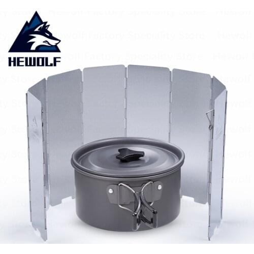 Hewolf Outdoor Camping Stove Windproof Shield Foldable Lightweight Stove Wind Shield Stove Tool Portable Cooking BBQ Accessories