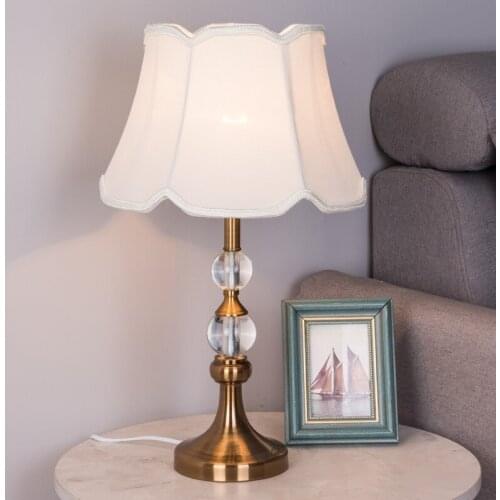 Crystal Table lamps bedroom Iron Golden Table Lamp 31x50cm study Desk light Home table lights E27 bulb lamp modern bed light D42