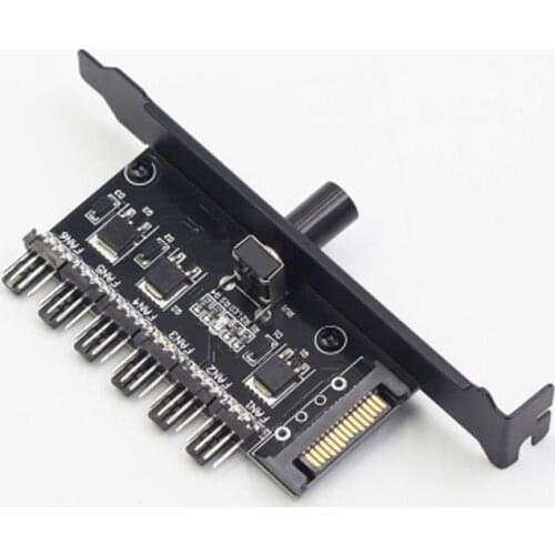 Computer PC Cooling Radiator System 6 Channel 3 pin 4 pin Cooler Fan RPM Speed Controller w/ PCI Slot Rear Bracket for fan 12 v