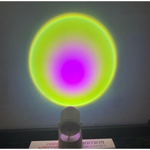 Creative Led Night Light Usb Rainbow Sunset Projector Atmospheric For Home Coffee Shop Wall Background Decoration Colorful Lamp