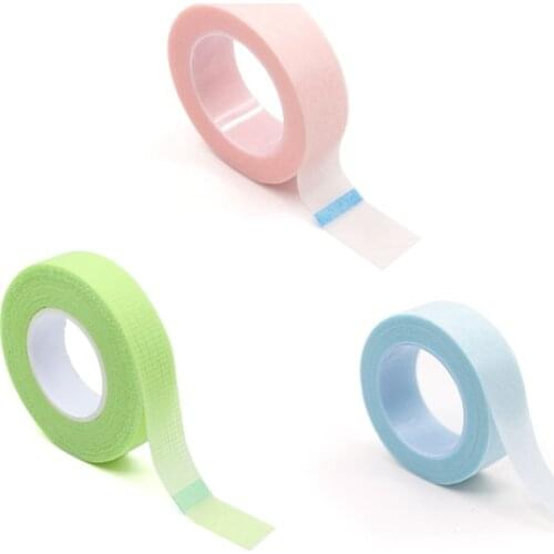 Eyelash Tape, Green Pink Blue Lash Tape for Eyelash Extension, Adhesive Breathable Micropore Fabric Medica Tape for Eyelash G99E