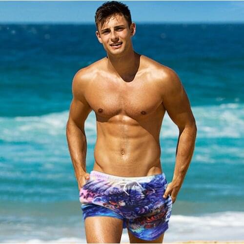 Quick Dry Summer Mens Swimwear Creativity Beach Board Shorts Quick Dry Male Breathable Casual Loose Surfing Swimming Trunks