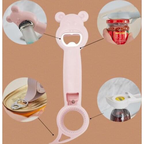 Multifunctional 4 In 1 Lids Off Jar Opener Safety Can Bottle Opener Household Canned Bottle Cap Screwing Device Kitchen Tools