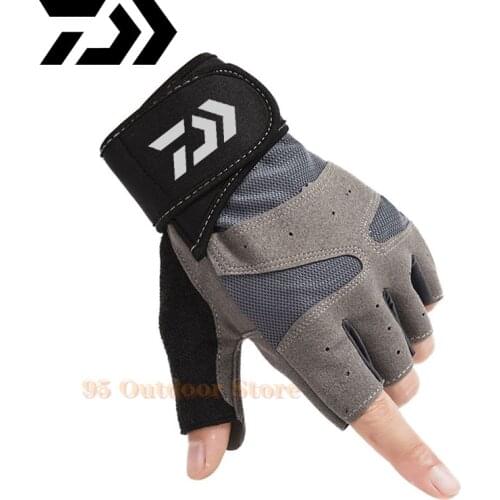 2021 New High Quality Fishing Gloves Half Finger Outdoor Sport DAIWA Fishing Waterproof DAWA Fishing Clothing