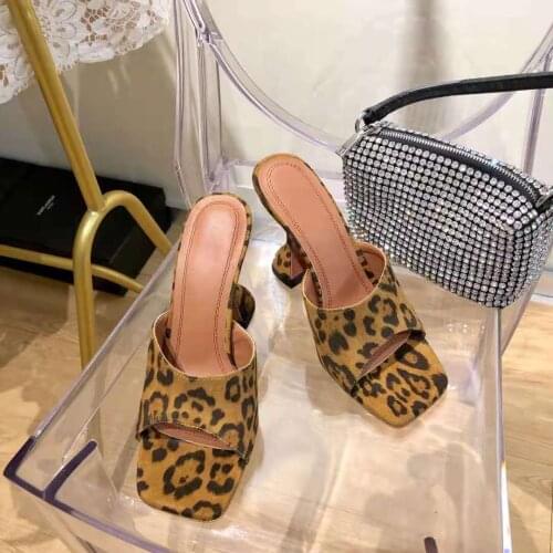 New Season Shoes Lupita Leopard Print Satin Mules 95mm Sculptural Heels Sandals