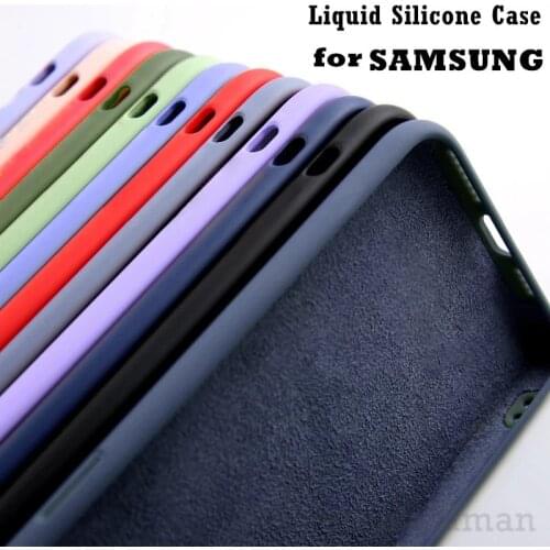 New Liquid Silicone Case For Samsung Galaxy A21S A01 A11 A21 A31 A41 A51 A71 A10S A20S M21 M31 A50 A30 Rugged Soft Cover Shell
