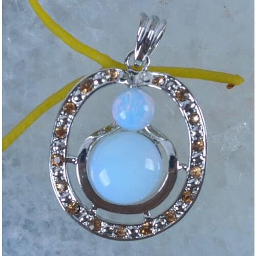 Opal Bead Round Pendant Jewelry For Gift WS031