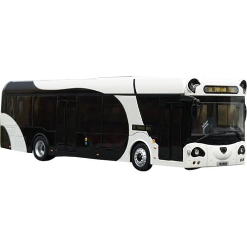 Original factory high quality deepblue technology 1:42 diecast White-Black AL Panda City Bus Model for gift, collection
