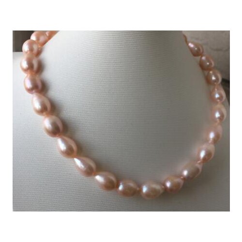 9-10mm baroque gold pink pearl necklace 18inch