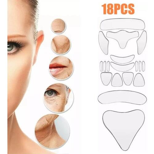 18 Pcs Facial Wrinkle Patches Anti-Wrinkle Strips Forehead Chest Care Tapes