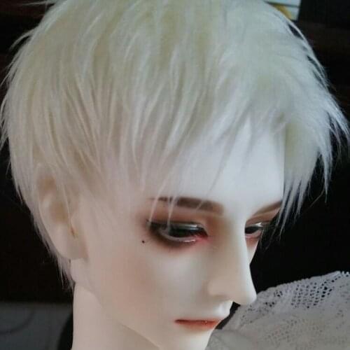 BJD Plush Wig Short White For 1/4 1/3 17" 24" Tall MSD SD DK DZ AOD DD Doll FREE SHIPPING