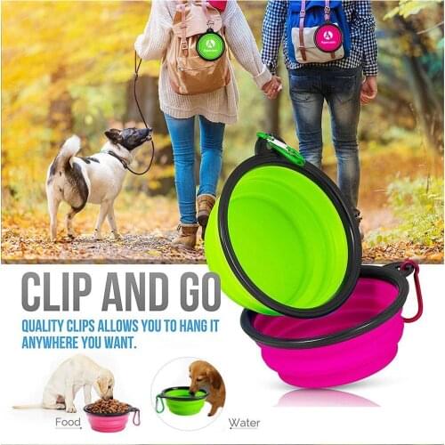 350ML Travel collapsible food water feeding collapsible cup dog cat outdoor travel portable puppy food container feed tray