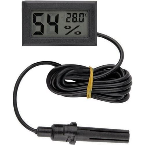 Mini LCD Digital Thermometer Hygrometer Temperature Indoor Convenient Temperature Sensor Humidity Meter Gauge Instruments Cable