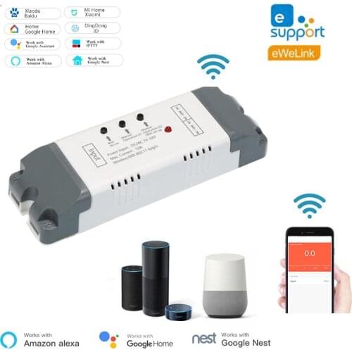 EWeLink Smart Switch 2 Channel Wifi Relay Rolling Door Switch DC 7-32V/AC 85-250V Motor Curtain Switch Inching Self-locking