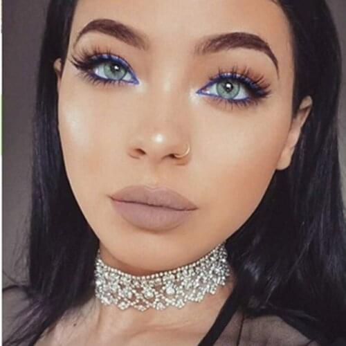 Europe and America Luxurious Wavy Neck Chain Fashion Chokers Necklaces Shining Rhinestone Clavicle Trendy Sexy Nightclub Party