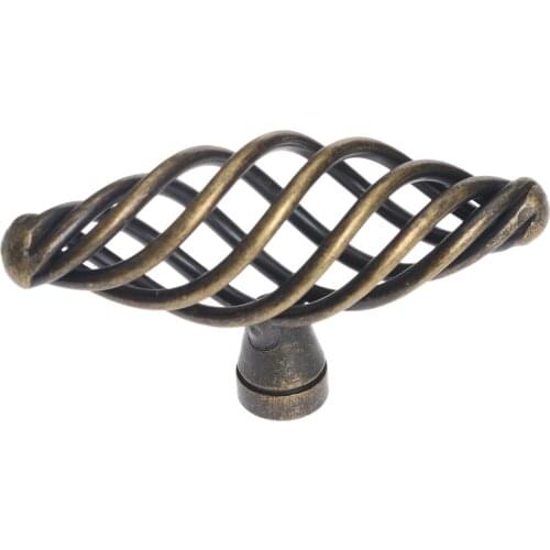 Vintage Birdcage Pull Handle Antique Bronze Hollow Out Cabinet Pulls Drawer Knobs Wardrobe Door Pullers