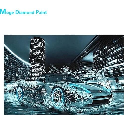 Green Cool Sports Car Building Diamond Painting Round Full Drill Nouveaute DIY Mosaic Embroidery 5D Cross Stitch Cartoon Images