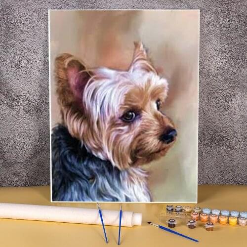 Animal Yorkshire Terrier Paint By Numbers Kit Oil Paints 50*70 Boards By Numbers Home Decoration Kids Wall Art Drawing