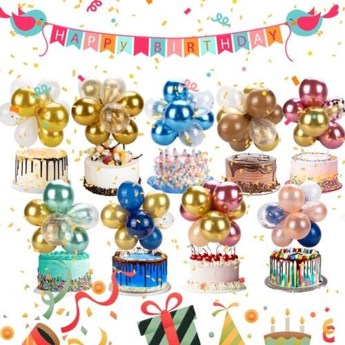 10pcs 5 Inch Metal Balloon Cake Topper Cloud Shape Confetti Balloons For Birthday Baby Shower Wedding Party Decor Home Supplies