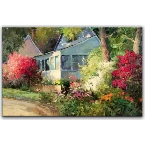 100% hand painted oil painting Home decoration high quality landscape knife painting pictures DM16072107