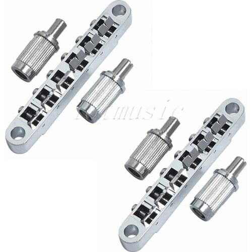 2Sets Chrome Tune-o-Matic Bridge ABR-1 Style Guitar Accessories for Electric Guitar Replacement Parts