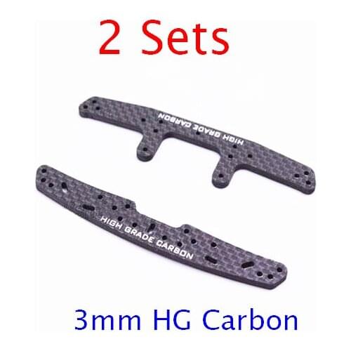 2 Sets 3mm HG Carbon Fiber Reinforcing Plate 94738+94697 Front/Rear Plate Spare Parts For Tamiya Mini 4WD Racing Car Model