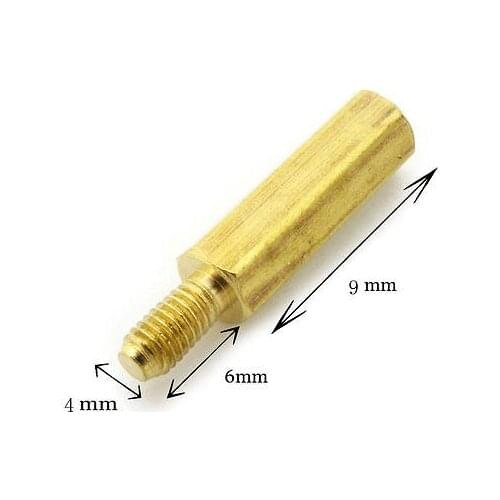 4) M4 9+6mm Brass Hexagonal Threaded Spacers Hexagon Copper Post