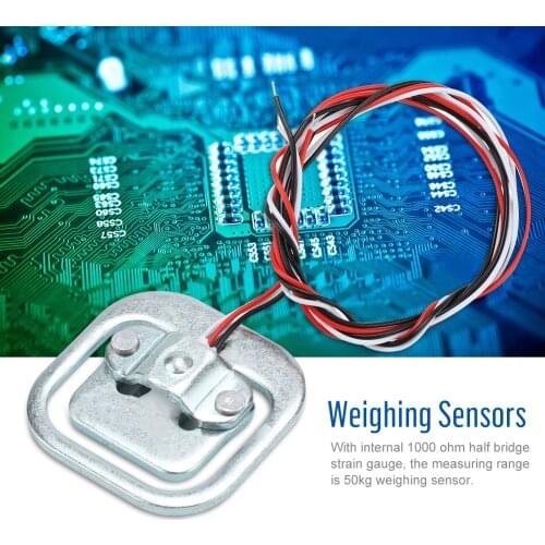 4Pcs 50kg/110lb Half-bridge Weighing Sensor 3-Wired Load Cell Electric Resistance Strain Gauge Aluminum Alloy Weighing Sensors