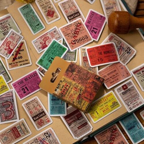50 pcs/box Retro label series Decorative Stationery Stickers Scrapbooking DIY Diary Album Vintage stamp Stickers