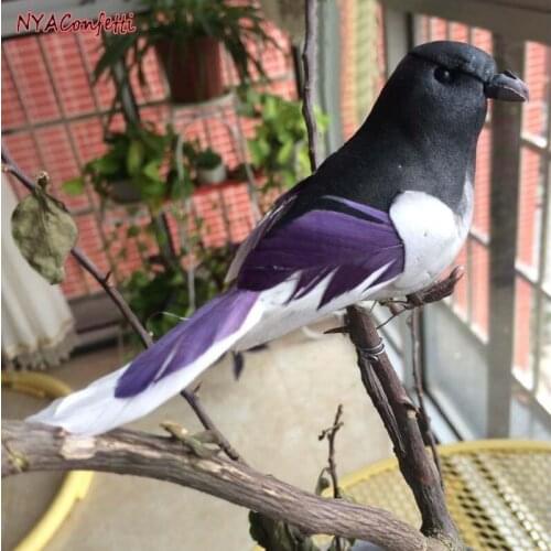 6PCS,Decorative Fake Magpie Artificial Foam Feather Small Birds With magnet,Bird Decor Home,DIY Decoration For Christmas,Wedding