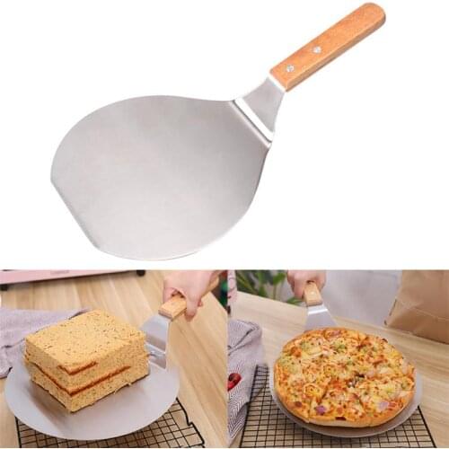 Aluminum Pizza Peel Shovel Paddle with Long Wooden Handle Pizza Spatula for Pancake Oven Pizza Shovel Paddle Cake Baking Tool