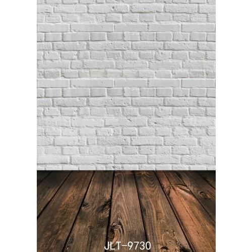 White Brick Wall Photography Backdrops Wooden Floor Backgrounds for Photo Studio Baby Shower New Born Baby Vinyl Cloth 3D