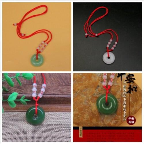 Year of Birth Imitation Crystal Glass Peace Buckle 8 Crystal Thread Red Rope Necklace Chinoiserie Movable Gifts Wholesale
