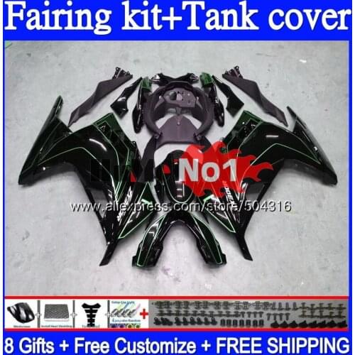 Injection For KAWASAKI ZX-3R EX ZX 300R 2013 2014 2015 2016 2017 Green line 95MC.80 ZX300R EX300 R ZX3R 13 14 15 16 17 Fairing