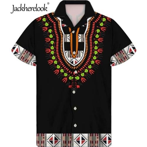 Jackherelook Black African Floral Brand Design Men Shirts Cuban Guayabera Tops Summer Beach Clothing Chemise Homme Plus Size