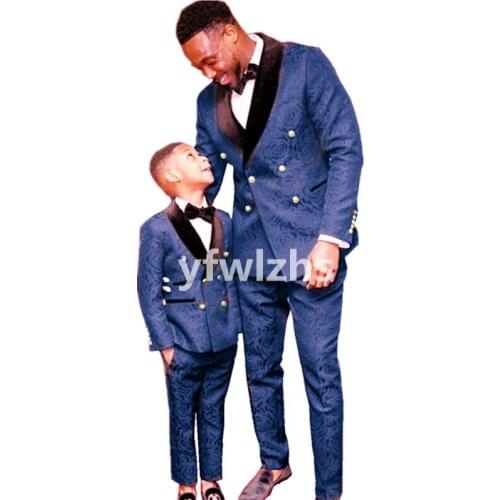 Handsome Embossing Groomsmen Double-Breasted Groom Tuxedos Wedding Dress Men Suits Blazer Prom Dinner (Jacket+Pants+Tie) K583