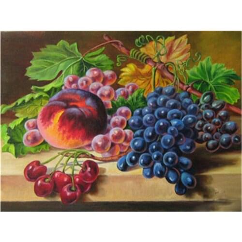 Fruit Kitchen DIY 11CT Cross Stitch Embroidery Kits Craft Needlework Set Cotton Thread Printed Canvas Home Decoration Sale