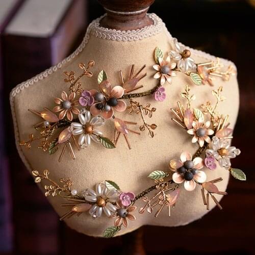 Retro Baroque Brides Rhinestone Hairbands Bridal Barrettes Headdress Crystal Wedding Hair Accessory Evening Hair Jewelry